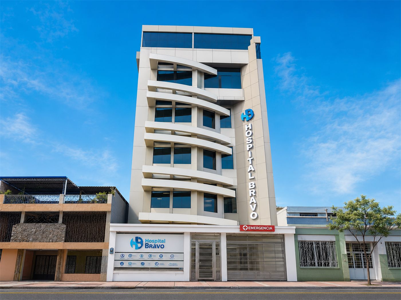 Fachada de Hospital Bravo en Quevedo